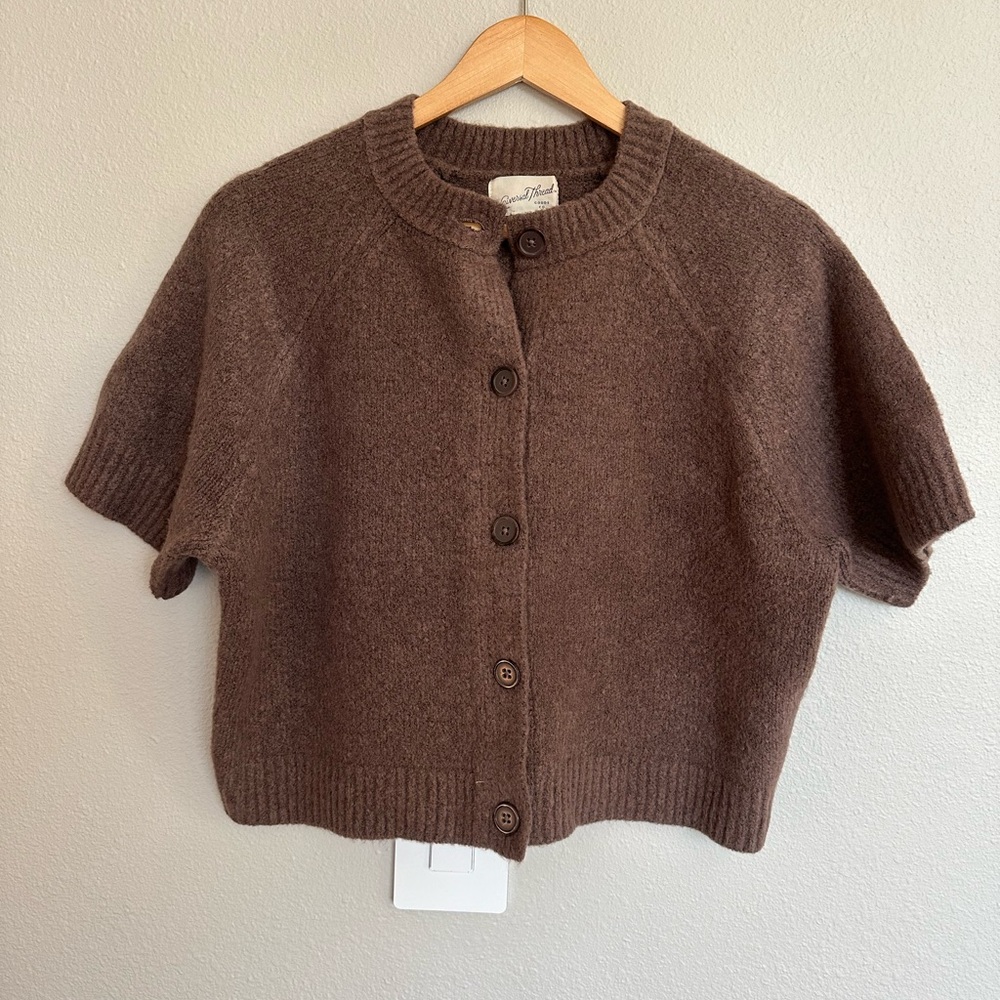 Universal Thread Chocolate Knit Cropped  Cardigan